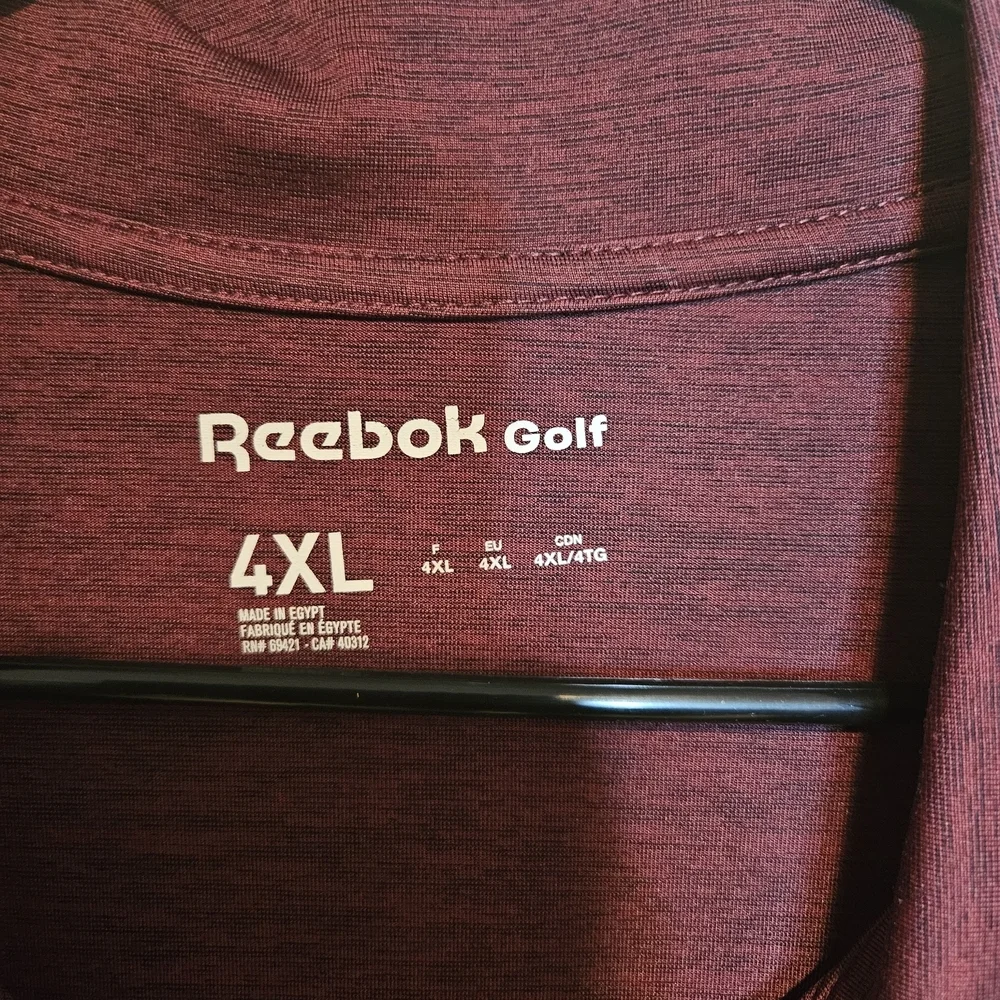 Reebok Golf Men’s Burgundy Polo Shirt Size 4X | Big & Tall Performance Comfort